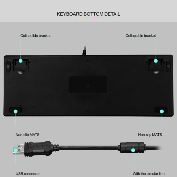 LEAVEN K550 87 Keys Green Shaft Gaming Athletic Office Notebook Punk Mechanical Keyboard, Cable Length: 1.8m, Black, White, Pink, Blue