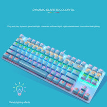 Load image into Gallery viewer, LEAVEN K550 87 Keys Green Shaft Gaming Athletic Office Notebook Punk Mechanical Keyboard, Cable Length: 1.8m, Black, White, Pink, Blue