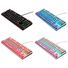 Load image into Gallery viewer, LEAVEN K550 87 Keys Green Shaft Gaming Athletic Office Notebook Punk Mechanical Keyboard, Cable Length: 1.8m, Black, White, Pink, Blue