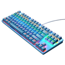 Load image into Gallery viewer, LEAVEN K550 87 Keys Green Shaft Gaming Athletic Office Notebook Punk Mechanical Keyboard, Cable Length: 1.8m, Black, White, Pink, Blue