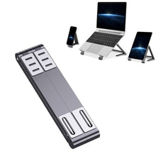 Load image into Gallery viewer, Metal Laptop Stand Computer Cooling Folding Mini Flat Raised Bracket, Gray, Silver