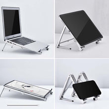Load image into Gallery viewer, Metal Laptop Stand Computer Cooling Folding Mini Flat Raised Bracket, Gray, Silver