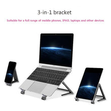 Load image into Gallery viewer, Metal Laptop Stand Computer Cooling Folding Mini Flat Raised Bracket, Gray, Silver