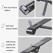 Load image into Gallery viewer, Metal Laptop Stand Computer Cooling Folding Mini Flat Raised Bracket, Gray, Silver