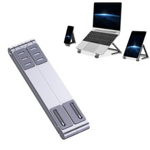 Load image into Gallery viewer, Metal Laptop Stand Computer Cooling Folding Mini Flat Raised Bracket, Gray, Silver