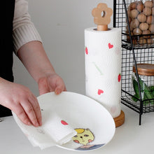 Load image into Gallery viewer, Kitchen Vertical Solid Wood Roll Paper Holder Small Flower Lazy Rag Rack, Vertical Rag Rack