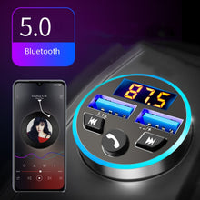 Load image into Gallery viewer, Halo Car MP3 Bluetooth Player Car Charger Car FM Transmitter 3.1A Car Charger, Elegant Black, Tyrant Gold, Snow Silver