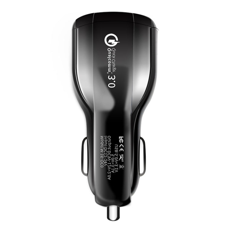 2 PCS QC3.0+3.1A Car Charger Dual USB 6A Halo Wine Bottle Fast Charge Car Charger, Elegant Black, Classic White