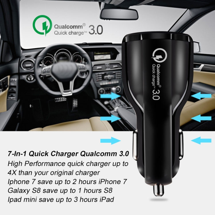 2 PCS QC3.0+3.1A Car Charger Dual USB 6A Halo Wine Bottle Fast Charge Car Charger, Elegant Black, Classic White