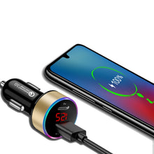 Load image into Gallery viewer, Aluminum Alloy Digital Display PD+QC3.0 Car Charger Multifunctional Car Charger, Elegant Black, Gold, Snowflake Silver