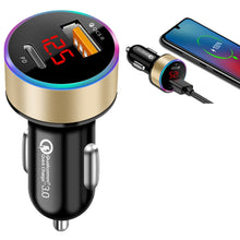 Load image into Gallery viewer, Aluminum Alloy Digital Display PD+QC3.0 Car Charger Multifunctional Car Charger, Elegant Black, Gold, Snowflake Silver