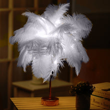 Load image into Gallery viewer, Ostrich Feather Table Lamp Wrought Iron Night Light LED Copper Wire Lamp, Yellow, Grey, Violet, Orange, Royal Blue