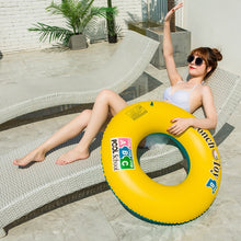 Load image into Gallery viewer, Yellow Letters Inflatable Swimming Ring Thickened PVC Adult Water Ring Floating Ring