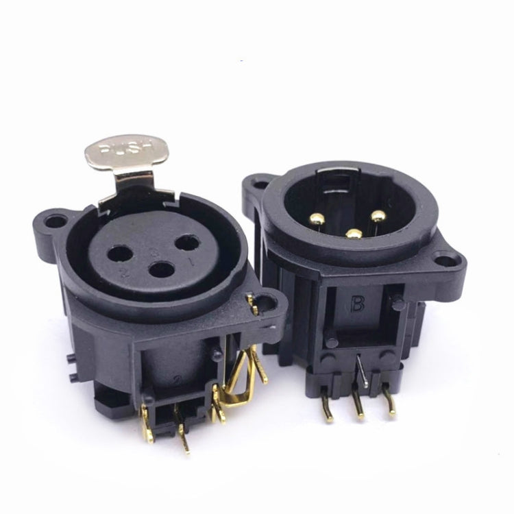 20 PCS Three-core XLR Socket Balanced Audio Card Dragon Socket Male and Female Socket, Male Socket, Female Socket