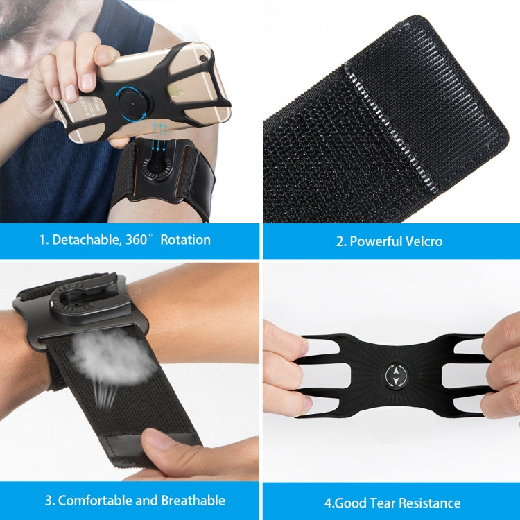 Detachable Rotating Arm Wristband Sports Mobile Phone Case  Suitable For 4.5-7 Inch Mobile Phones