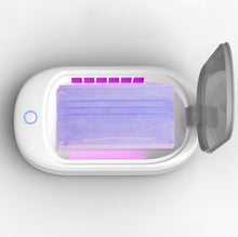 Load image into Gallery viewer, HE01 Sterilization Box  Mobile Phone Disinfection Box UVC Ultraviolet Sterilization Lamp, Grey Lid, Dark Green Lid