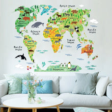 Load image into Gallery viewer, Animal World Map Waterproof Removable Background Wall Stickers