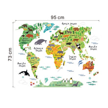 Load image into Gallery viewer, Animal World Map Waterproof Removable Background Wall Stickers