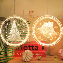 Load image into Gallery viewer, Christmas Decoration Light LED Holiday 3D Hanging Lamp, Battery, USB