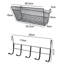 Load image into Gallery viewer, Dormitory Upper Bunk Bedside Storage Rack Bedside Hanging Basket Hook, Black Hanging Basket + Black Hook, White Hanging Basket + White Hook