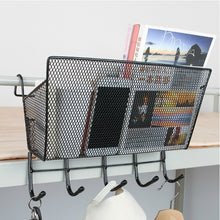 Load image into Gallery viewer, Dormitory Upper Bunk Bedside Storage Rack Bedside Hanging Basket Hook, Black Hanging Basket + Black Hook, White Hanging Basket + White Hook