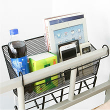 Load image into Gallery viewer, Dormitory Upper Bunk Bedside Storage Rack Bedside Hanging Basket Hook, Black Hanging Basket + Black Hook, White Hanging Basket + White Hook