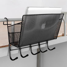 Load image into Gallery viewer, Dormitory Upper Bunk Bedside Storage Rack Bedside Hanging Basket Hook, Black Hanging Basket + Black Hook, White Hanging Basket + White Hook