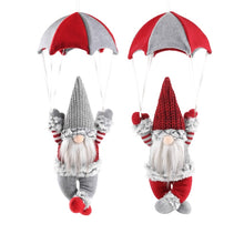 Load image into Gallery viewer, Faceless Skydiving Santa Claus Christmas Window Hanging Decorations, Red Hat, Grey Hat