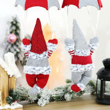 Load image into Gallery viewer, Faceless Skydiving Santa Claus Christmas Window Hanging Decorations, Red Hat, Grey Hat