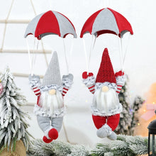 Load image into Gallery viewer, Faceless Skydiving Santa Claus Christmas Window Hanging Decorations, Red Hat, Grey Hat