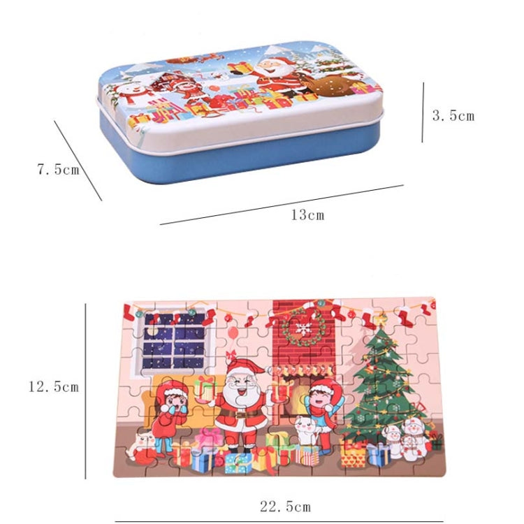 4 PCS Christmas Wooden DIY Gift Children Handmade Santa Claus Puzzle Toy