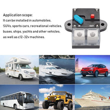 Load image into Gallery viewer, Auto Circuit Breaker Car Audio Fuse Holder Power Insurance Automatic Switch, 50A, 60A, 80A, 100A, 150A, 200A, 250A, 300A