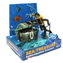 Load image into Gallery viewer, Pneumatic Fish Tank Decoration Diver Treasure Hunt Frogman Aquarium Fish Tank Landscape