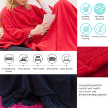Load image into Gallery viewer, Spring and Autumn Soft and Thick Coral Fleece Blanket TV Blanket, Red, Pink, Navy