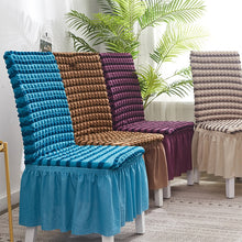 Load image into Gallery viewer, Bubble Skirt Chair Cover Household Elastic Universal One-piece  Seat Stool Cover Fabric Grid Chair Cover, Universal Size