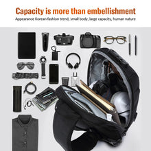 Load image into Gallery viewer, OZUKO 9223 Anti-theft Men Chest Bag Waterproof Crossbody Bag with External USB Charging Port