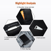 Load image into Gallery viewer, OZUKO 9223 Anti-theft Men Chest Bag Waterproof Crossbody Bag with External USB Charging Port