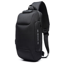 Load image into Gallery viewer, OZUKO 9223 Anti-theft Men Chest Bag Waterproof Crossbody Bag with External USB Charging Port