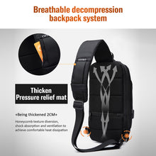 Load image into Gallery viewer, OZUKO 9223 Anti-theft Men Chest Bag Waterproof Crossbody Bag with External USB Charging Port, Standard Size, Large Size