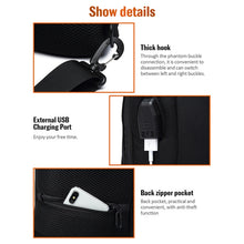 Load image into Gallery viewer, OZUKO 9223 Anti-theft Men Chest Bag Waterproof Crossbody Bag with External USB Charging Port, Standard Size, Large Size