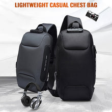 Load image into Gallery viewer, OZUKO 9223 Anti-theft Men Chest Bag Waterproof Crossbody Bag with External USB Charging Port, Standard Size, Large Size