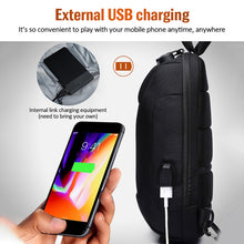 Load image into Gallery viewer, OZUKO 9223 Anti-theft Men Chest Bag Waterproof Crossbody Bag with External USB Charging Port, Standard Size, Large Size
