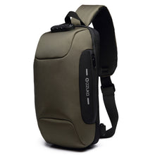 Load image into Gallery viewer, OZUKO 9223 Anti-theft Men Chest Bag Waterproof Crossbody Bag with External USB Charging Port, Standard Size, Large Size