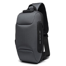 Load image into Gallery viewer, OZUKO 9223 Anti-theft Men Chest Bag Waterproof Crossbody Bag with External USB Charging Port, Standard Size, Large Size