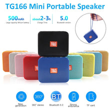 Load image into Gallery viewer, T&amp;G TG166 Color Portable Wireless Bluetooth Small Speaker, Pink, Blue, Brown, Yellow, Black, Red, Silver Gray, Orange, Green, Light Blue