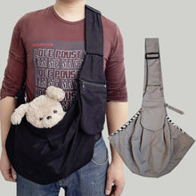 Load image into Gallery viewer, Pet Carrying Rucksack Shoulder Strap Adjustable Pet Outing Diagonal Bag, Black, Gray