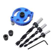 Load image into Gallery viewer, Woodworking Straight Hole Puncher Self-Centering Dowel Splicing Drilling Locator Woodworking Drilling Tool, Style:, Black, Black+7 PCS Drill Bit, Black+7 PCS Drill Bit+60 Wood Tip, Blue, Blue+7 PCS Drill Bit, Blue+7 PCS Drill Bit+60 Wood Tip