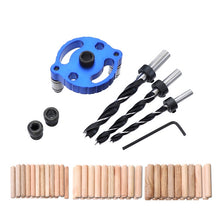 Load image into Gallery viewer, Woodworking Straight Hole Puncher Self-Centering Dowel Splicing Drilling Locator Woodworking Drilling Tool, Style:, Black, Black+7 PCS Drill Bit, Black+7 PCS Drill Bit+60 Wood Tip, Blue, Blue+7 PCS Drill Bit, Blue+7 PCS Drill Bit+60 Wood Tip
