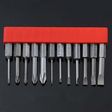 Load image into Gallery viewer, 12 PCS / Set Screwdriver Bit With Magnetic S2 Alloy Steel Electric Screwdriver, 1, 2, 3, 4, 5, 6, 7, 8, 9, 10, 11, 12, 13