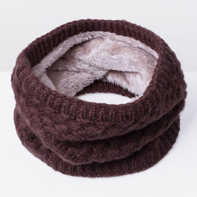 Winter Plus Velvet Thicken Warm Pullover Knit Scarf